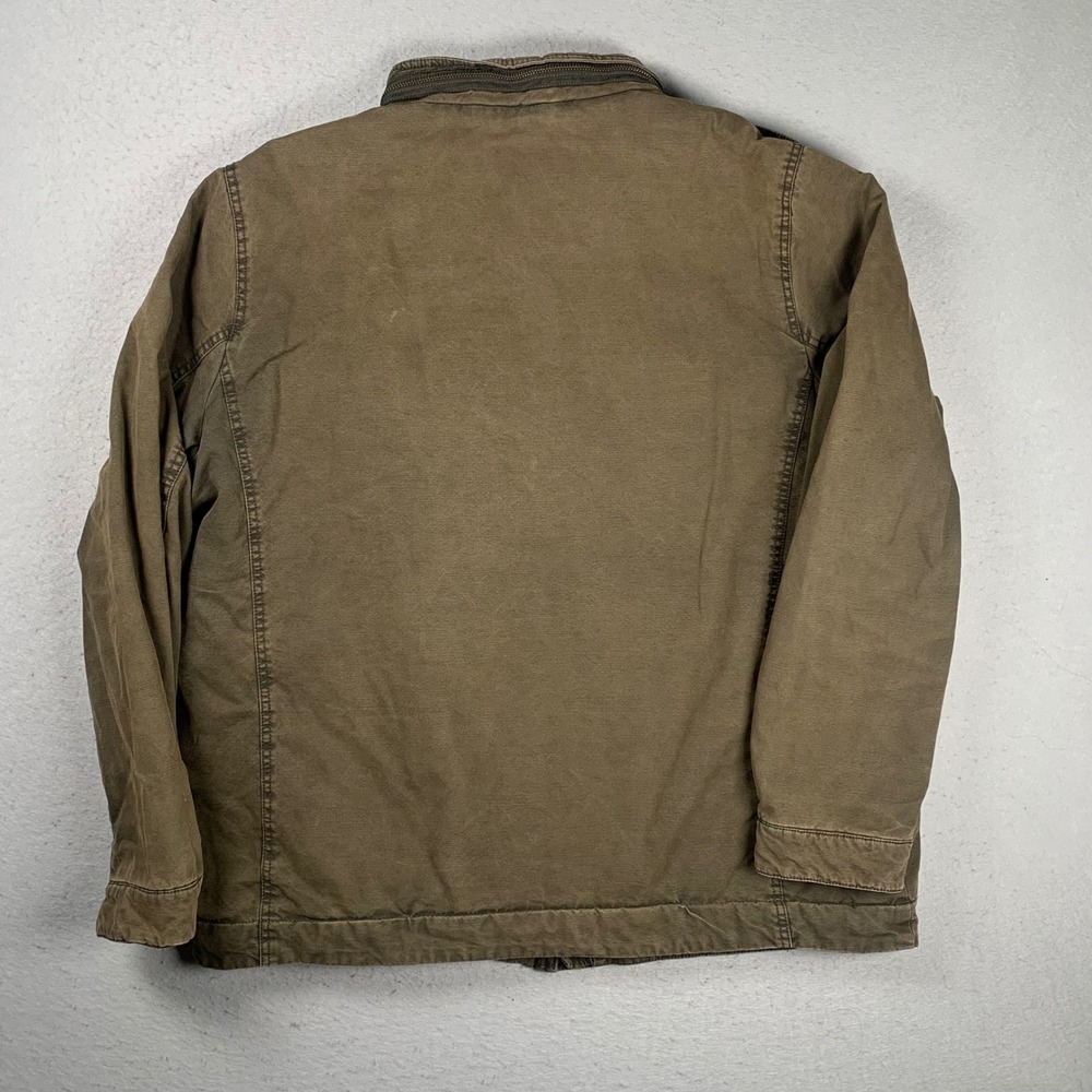 Levi Strauss Field Jacket Mens XLT Olive Green Cotton Canvas Quilted Utility - Picture 2 of 16